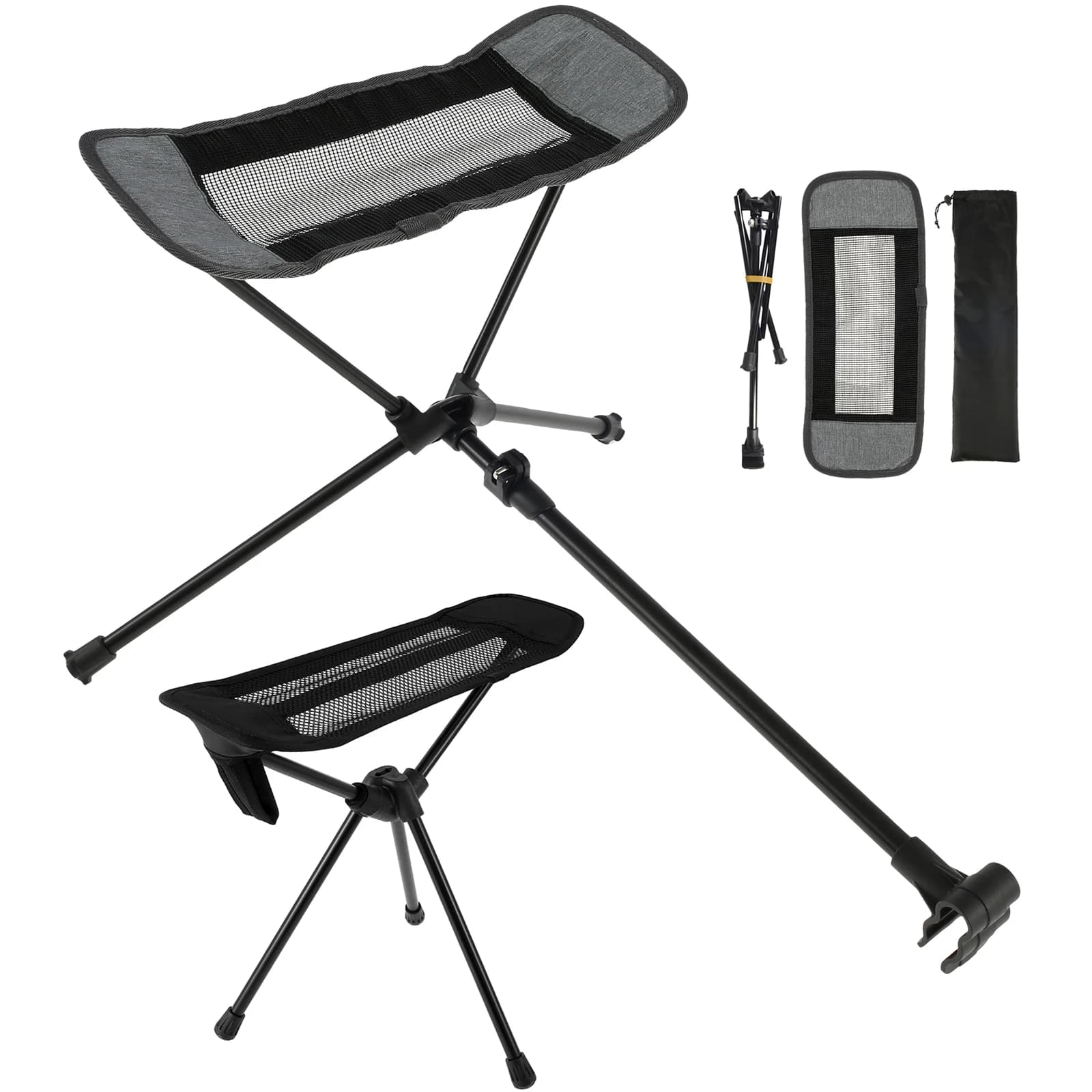 Chaise de camping pliable et portable, repose-pieds rétractable, hamac d'extérieur