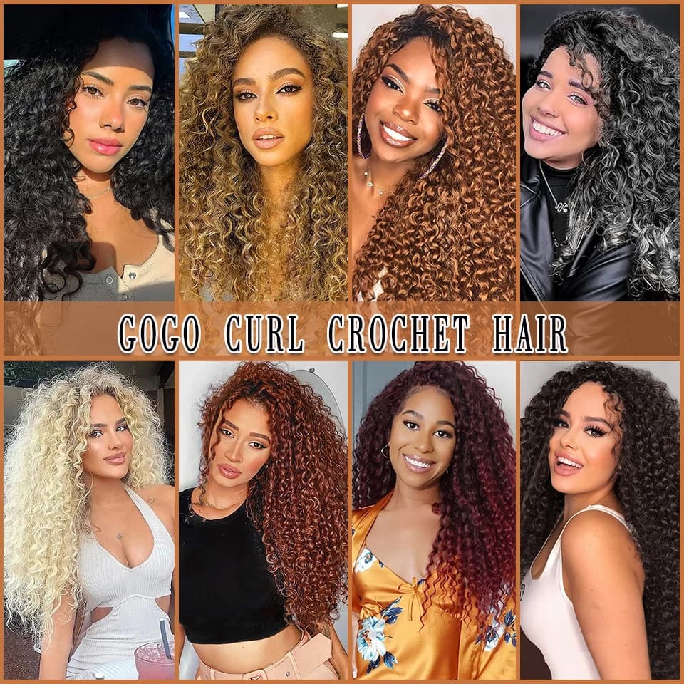 1-8 paquets de tresses au Crochet 14 18 pouces Gogo Curl Extensions de cheveux bouclés vague d'océan