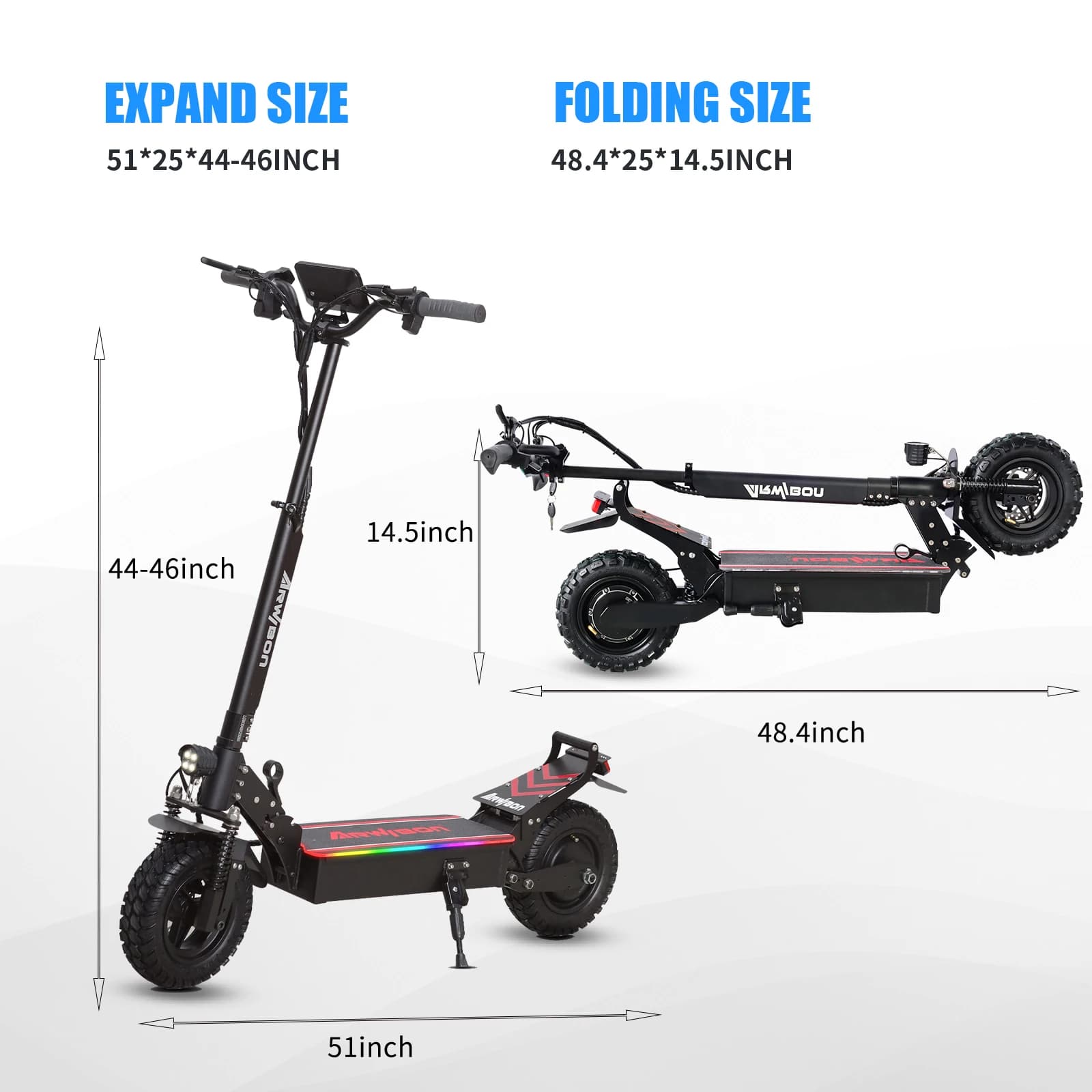 Trottinette électrique adulte Arwibon Q30, moteur 2500W, vitesse maximale 30 MPH, 48V13/16AH, pneus 
