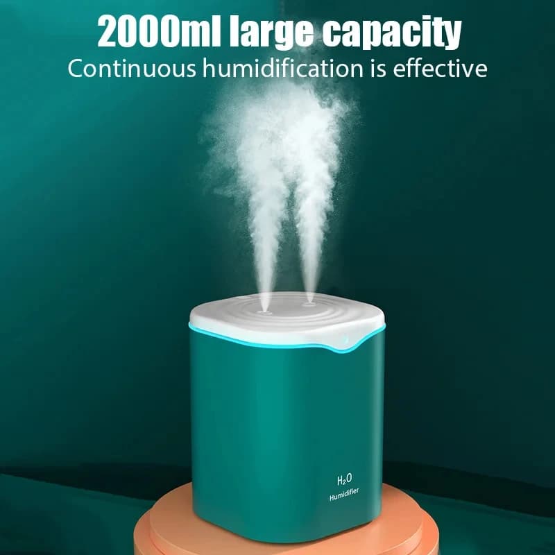 Humidificateur à double pulvérisation de grande capacité, Usb, maison, chambre à coucher, 2l, réappr