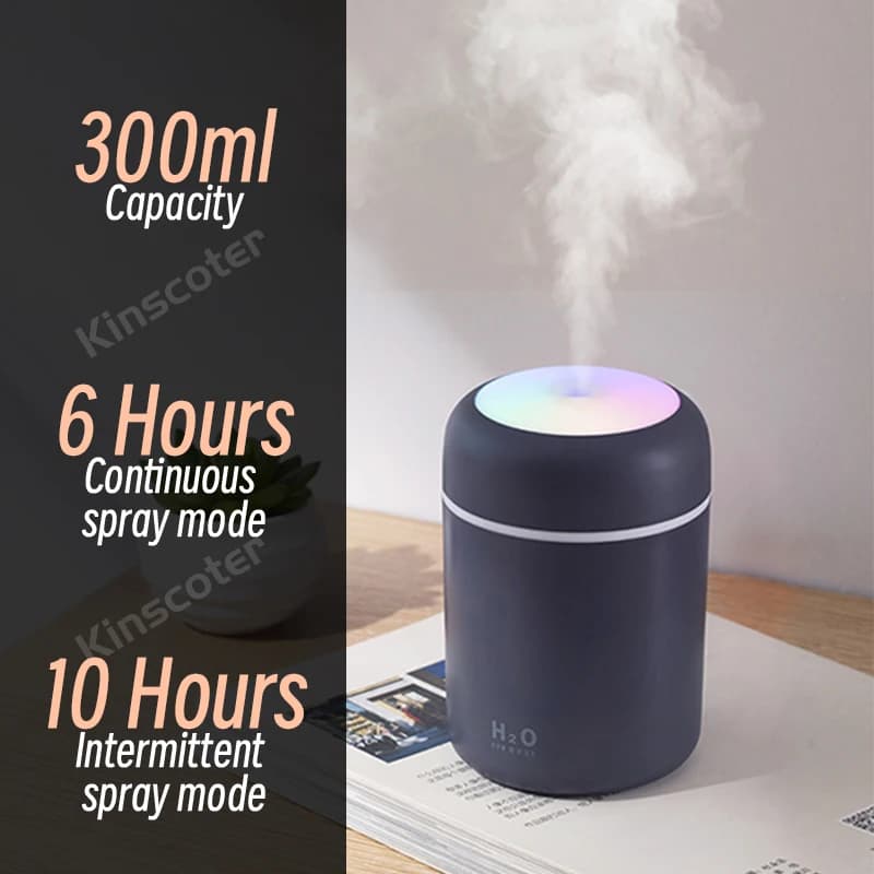 Humidificateur d'air H2O Portable, Mini diffuseur d'arôme USB avec brume fraîche pour chambre à couc