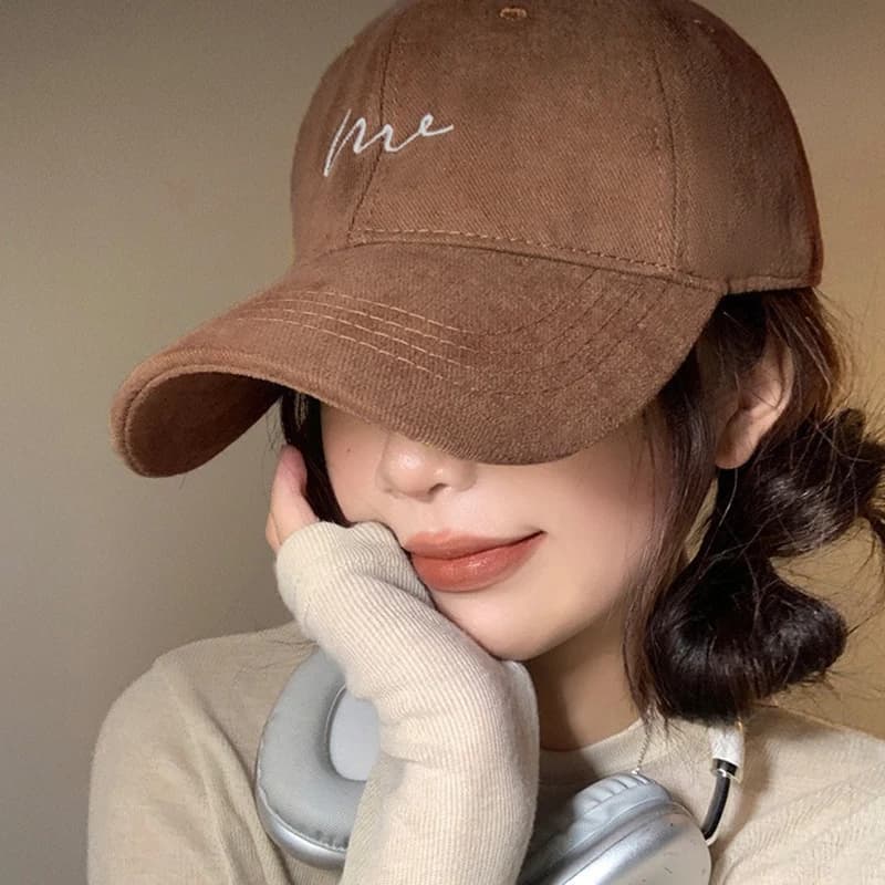 Casquette de baseball brodée avec lettres rétro, chapeau en langue de canard à grande tête, sports d
