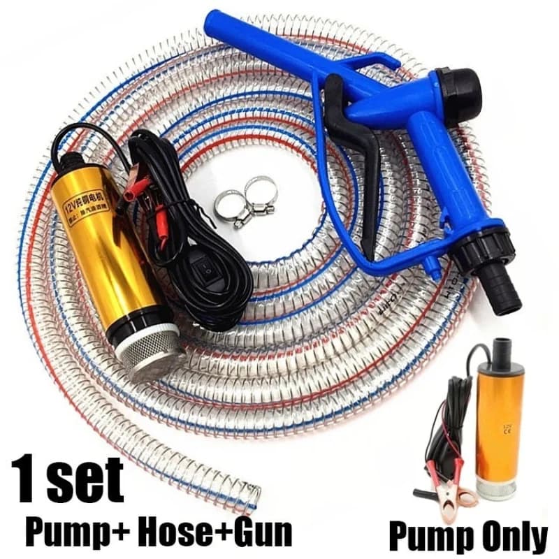 Pompe à huile 2 en 1, pistolet de ravitaillement électrique Submersible, tuyau en acier de 5 mètres,