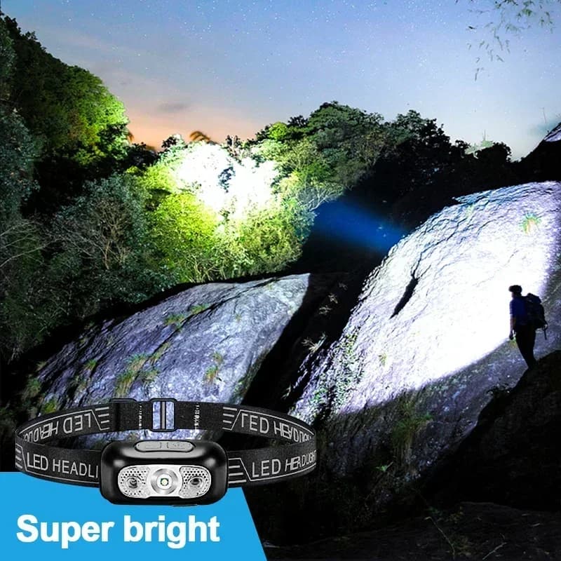 Lampe frontale à lumière forte Mini Led pêche de nuit torche puissante lampe frontale en plein air é