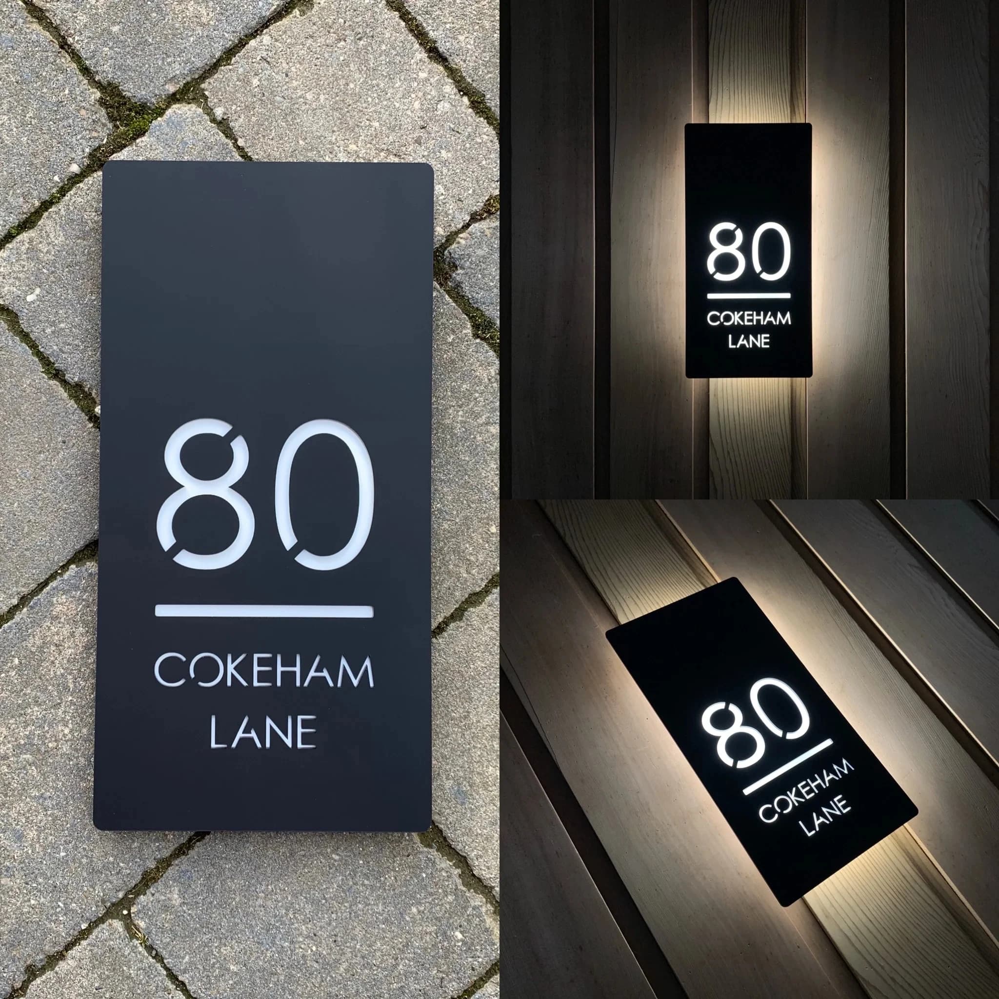 Numéros de maison personnalisés, lumière moderne, acrylique, nom de porte de maison, décor LED Shoou