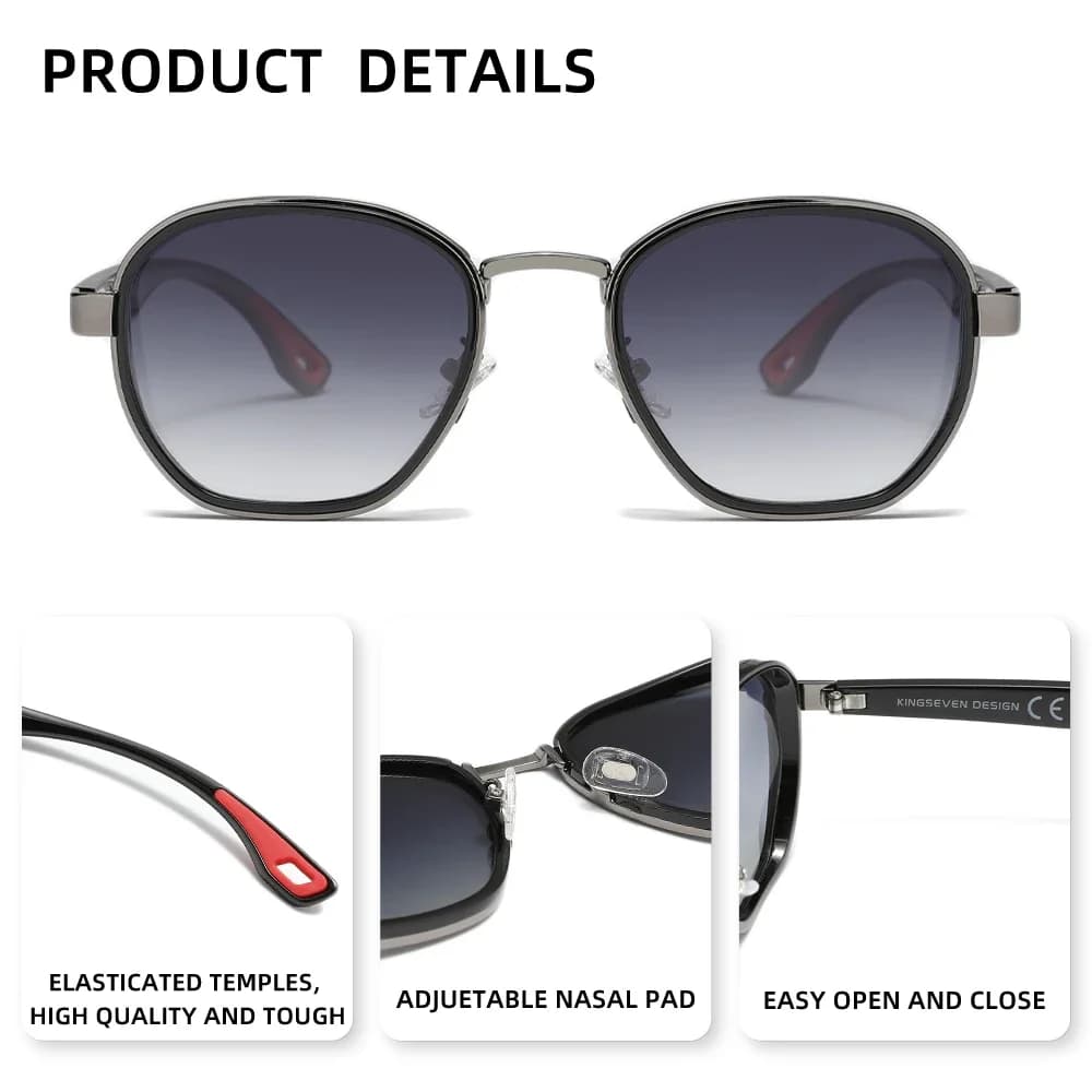 KINGSEVEN – lunettes de soleil à monture ronde, de luxe, Style Punk rétro, pour hommes et femmes, po