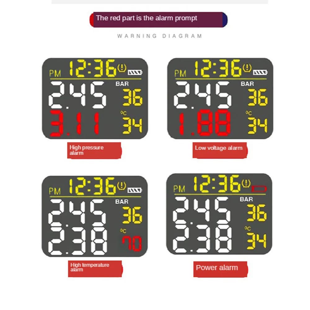 Système de surveillance TPMS de la pression des pneus de Moto, grand écran LCD sans fil coloré, chan
