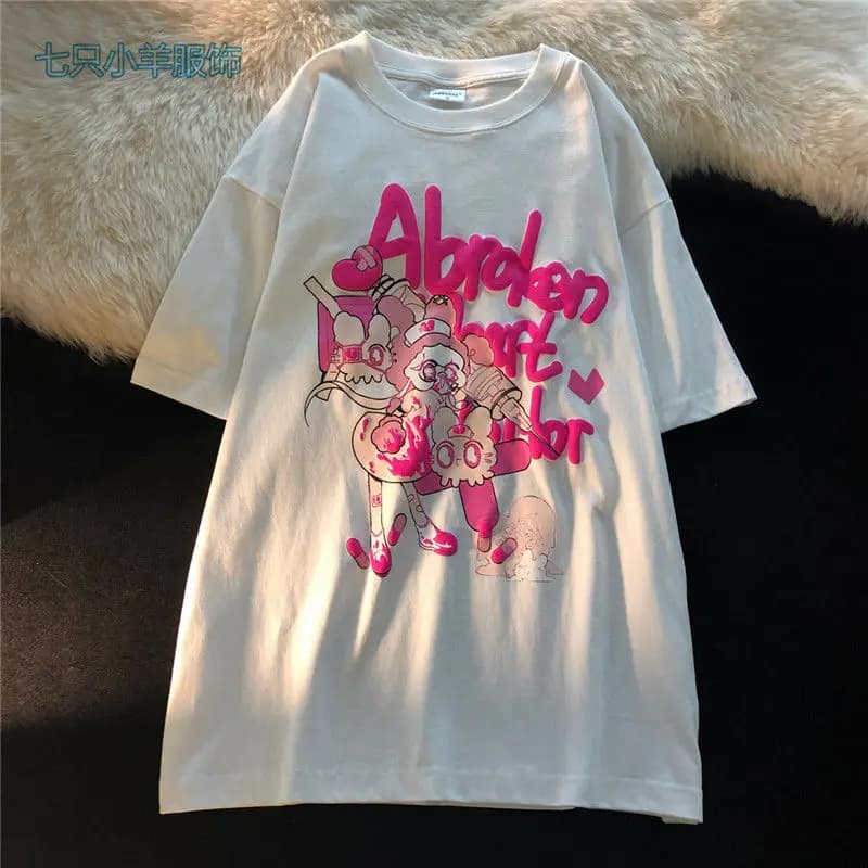Économie graphiques Harajuku Anime pour femmes, t-shirts en coton Streetwear, haut d'été à la mode, 