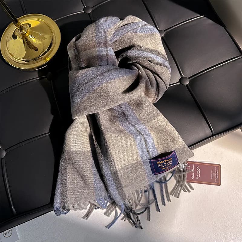 Écharpe en cachemire de luxe pour femmes, Foulard chaud à carreaux, châles féminins, enveloppes en l