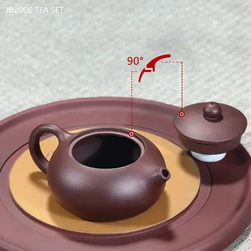 Théière chinoise en argile violette de 180ml, filtre à trou de boule de minerai brut, infuseur à thé