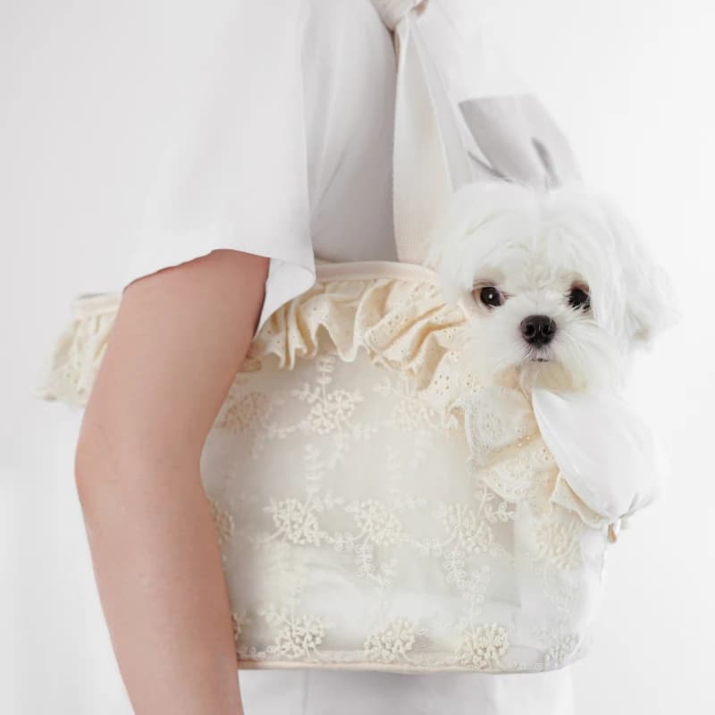 Onecute – Sac de transport pour animaux de compagnie en dentelle, sac à main à bandoulière pour chio