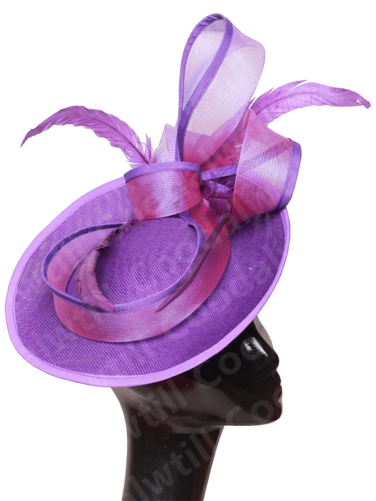 Mariée mariage maille fascinateurs église chapeau dames femmes Derby grand fascinateur chapeaux fête