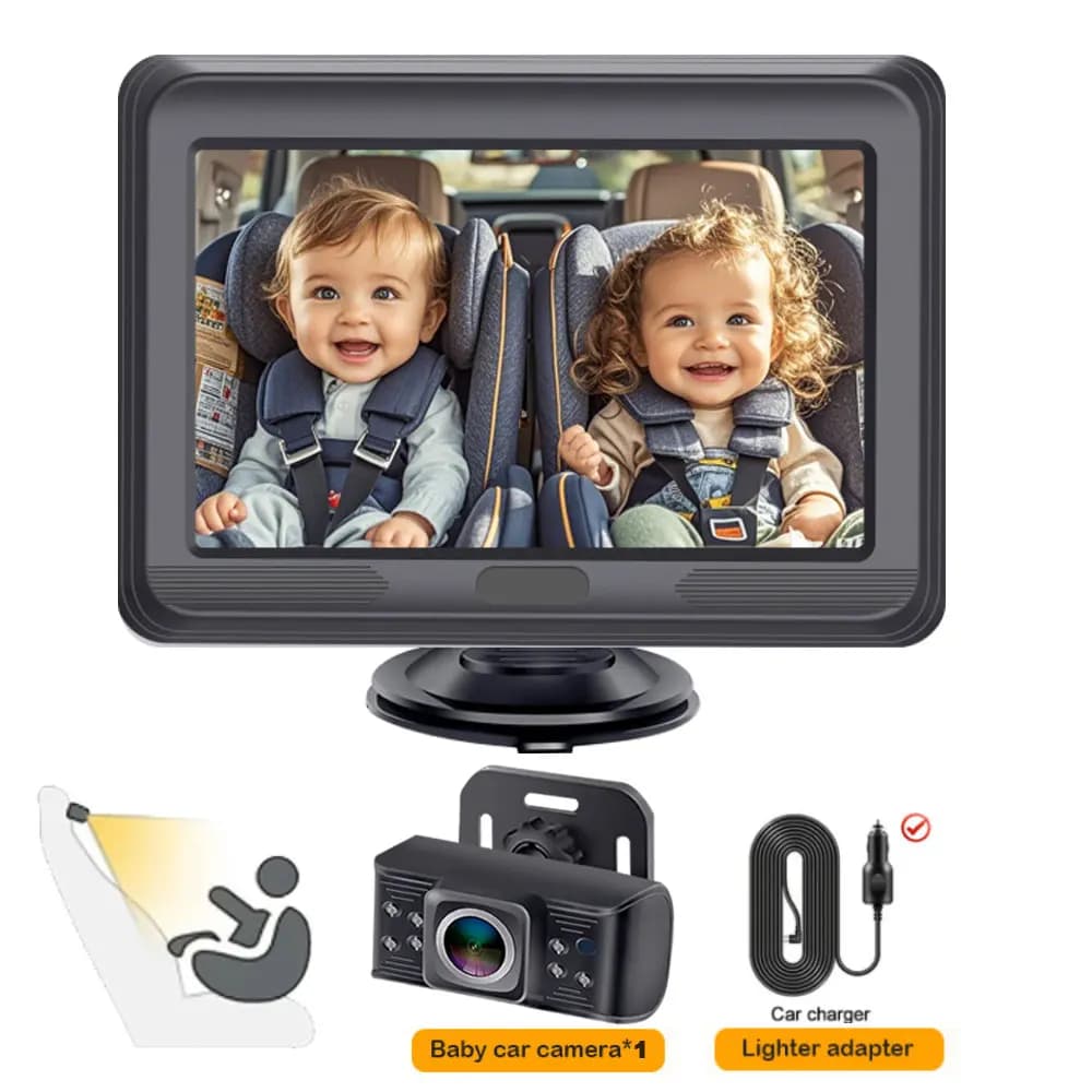 Caméra de voiture pour bébé HD 1080P, moniteur arrière pour bébé, Angle de vision réglable, pour siè