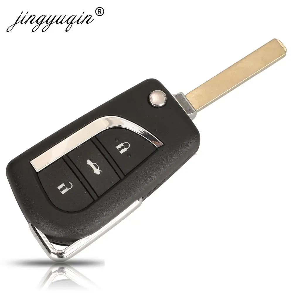 Jingyuqin VA2 porte-clés de voiture à distance rabattable 433MHz H-8A pour Toyota Aygo Corolla Auris