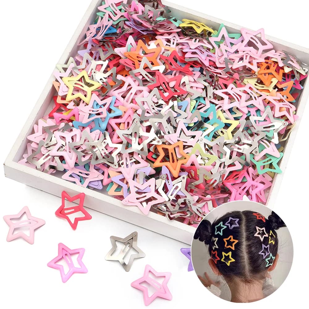 50 pcs/lot métal coloré enfants BB pinces à cheveux Y2K étoile pinces à cheveux pour pince à cheveux