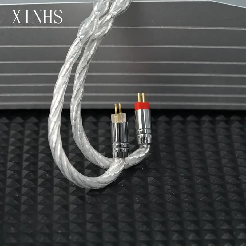 XINHS-Câble de mise à niveau pour écouteurs, plaqué argent, palladium, haute pureté, 8 brins, S06