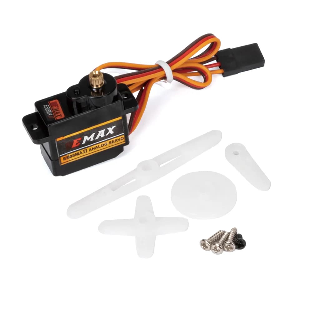 EMax ES08MA II 12g servo à engrenages métalliques analogiques avec support et bras 15T pour modèle d