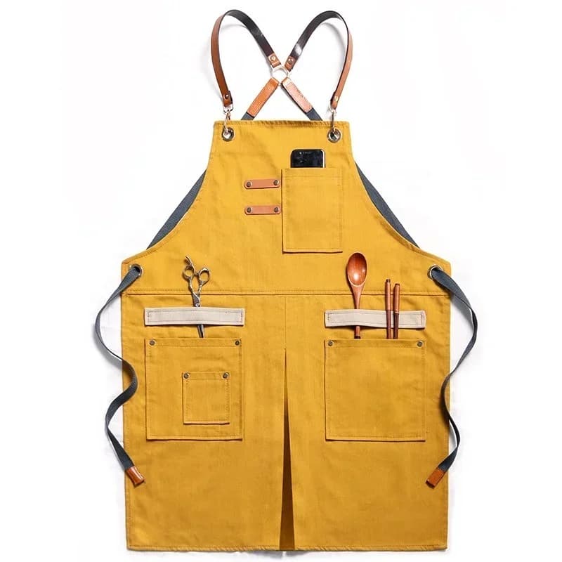 Tablier principal en toile solide pour accessoires de cuisine, café de poche, pinafor, nettoyage de 