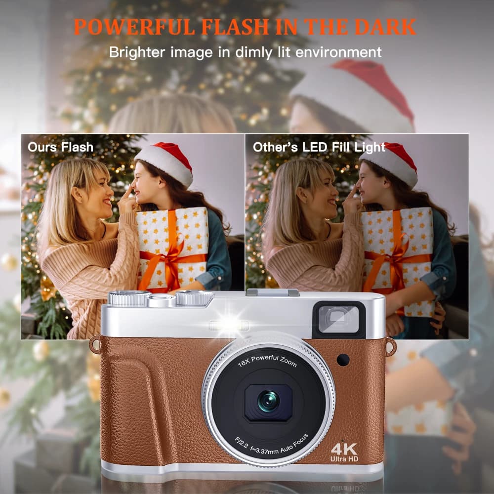Appareil photo numérique 4K, mise au point automatique, caméra Vlogging 48MP pour YouTube et caméra 