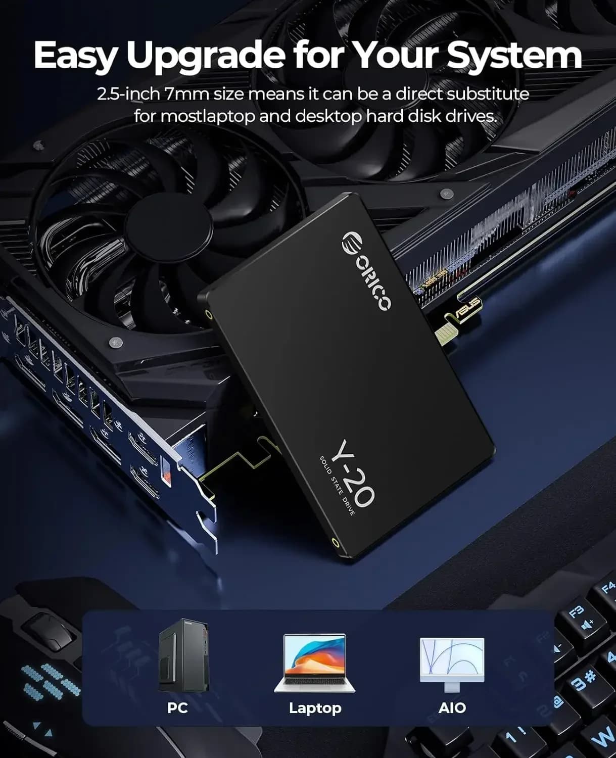 ORICO SATA III SSD 2.5 "disque SSD interne 3D NAND 512GB 1 to 2 to 4 to jusqu'à 550 mo/s pour mettre
