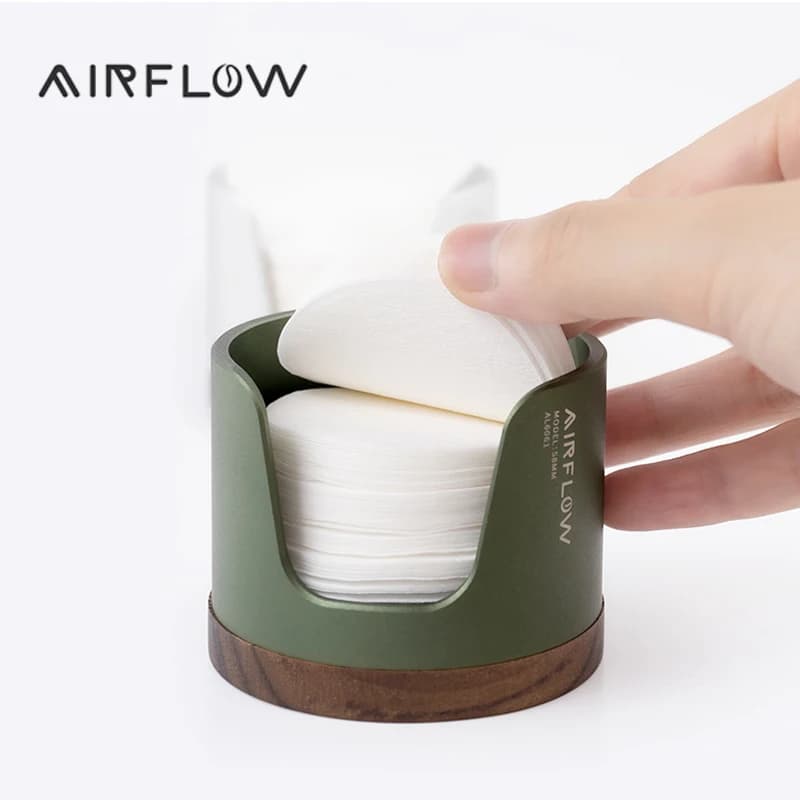 AIRFLOW café café filtre papier boîte de rangement 51/53/58mm rond filtre porte-papier moka Pot filt