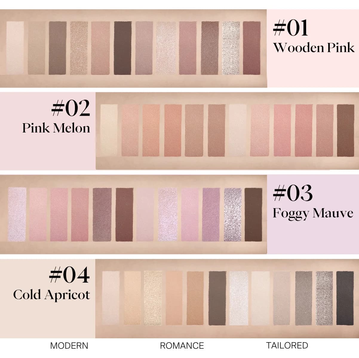 JOOCYEE Palette de fards à paupières 12 nuances