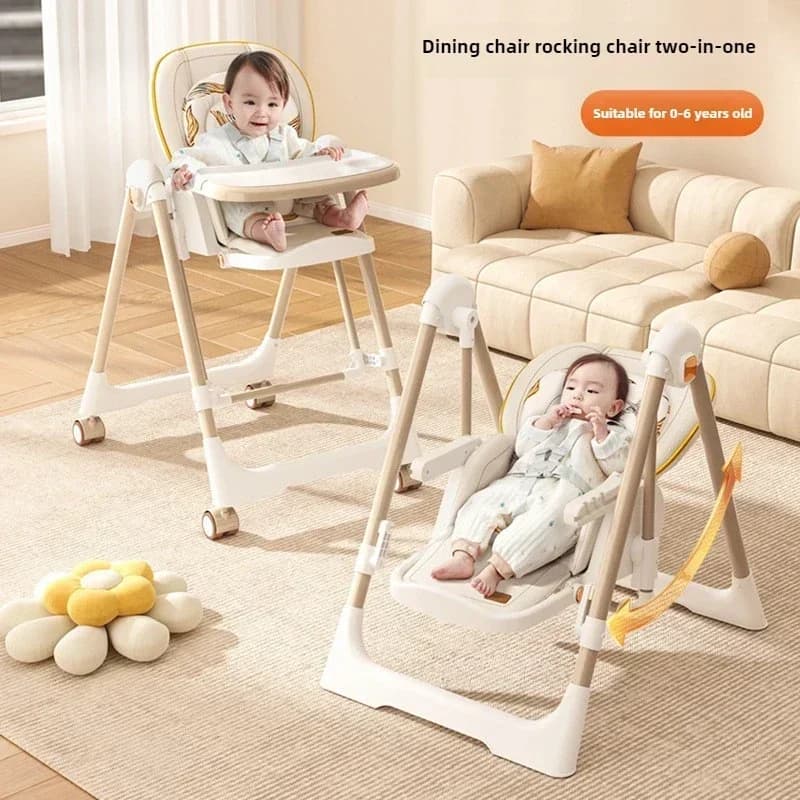 Chaise de salle à manger pliable 2 en 1 pour enfants, balançoire à bascule pour bébé, fauteuil de sa