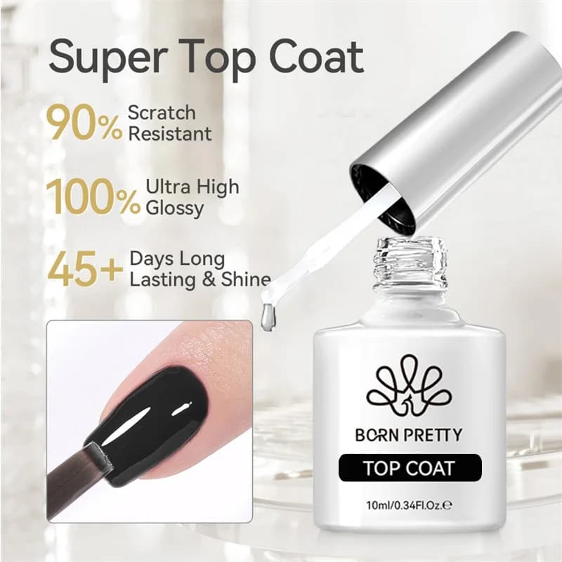 BORN PRETTY-Verhéritage à Ongles Semi-Permanent vernis semis permanents uv Super Top Coat et Base Ge