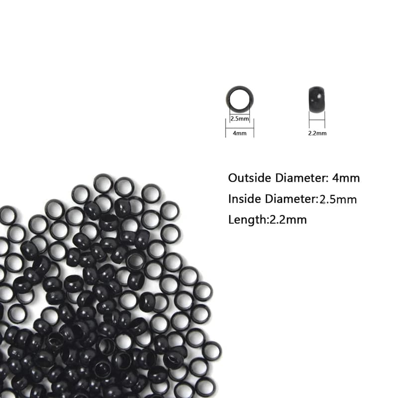 1000 pièces polyvalentes 4.0mm Non Silicone Nano doublé perles cuivre Nano anneaux pour Extensions d