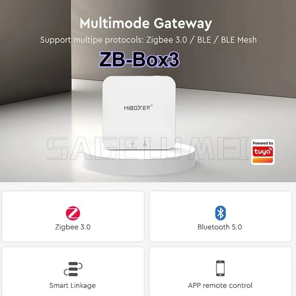 ZB-Box2 ZB-Box3 Miboxer Zigbee 3.0 passerelle filaire Bluetooth simple/double couleur/RGB/RGBW/RGBCC