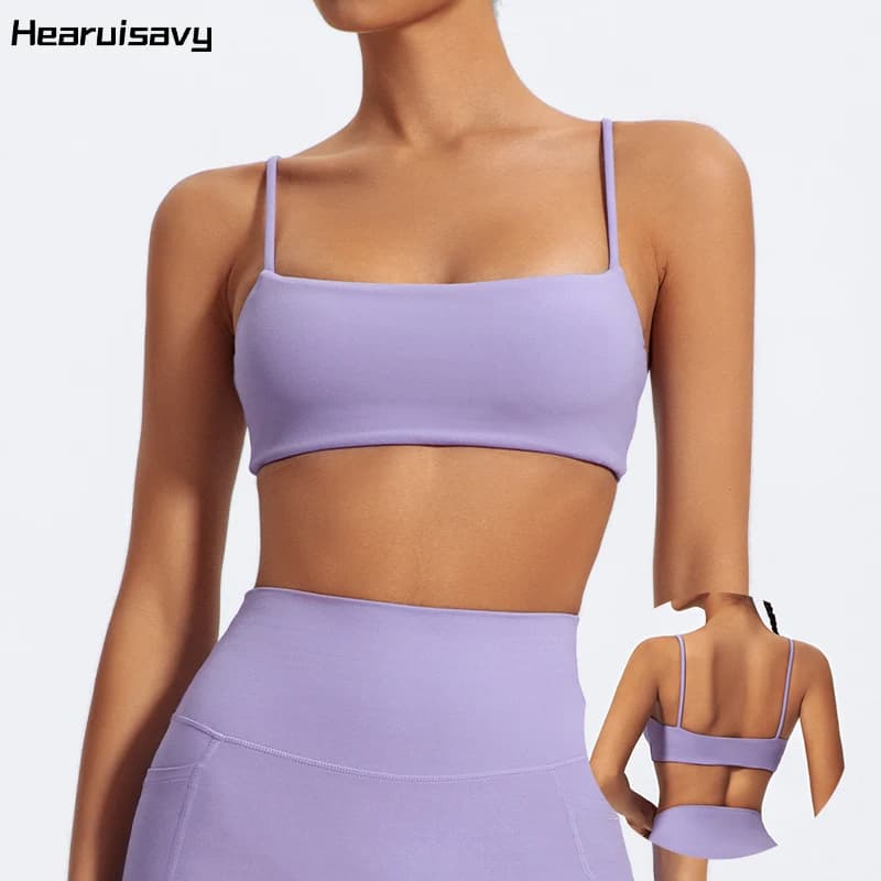 Hearuisavy Soutien-gorge de sport d'été très extensible pour femme, sous-vêtement de fitness à brete