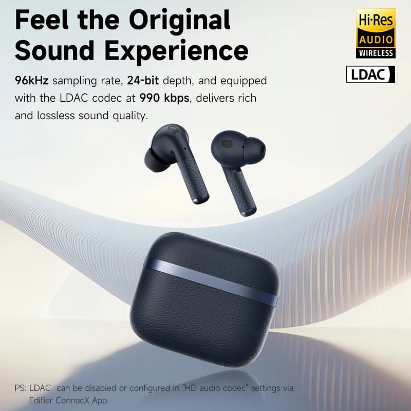 Edifier W260NC ANC Écouteurs TWS antibruit Bluetooth 5.3 Écouteurs sans fil haute résolution avec LD