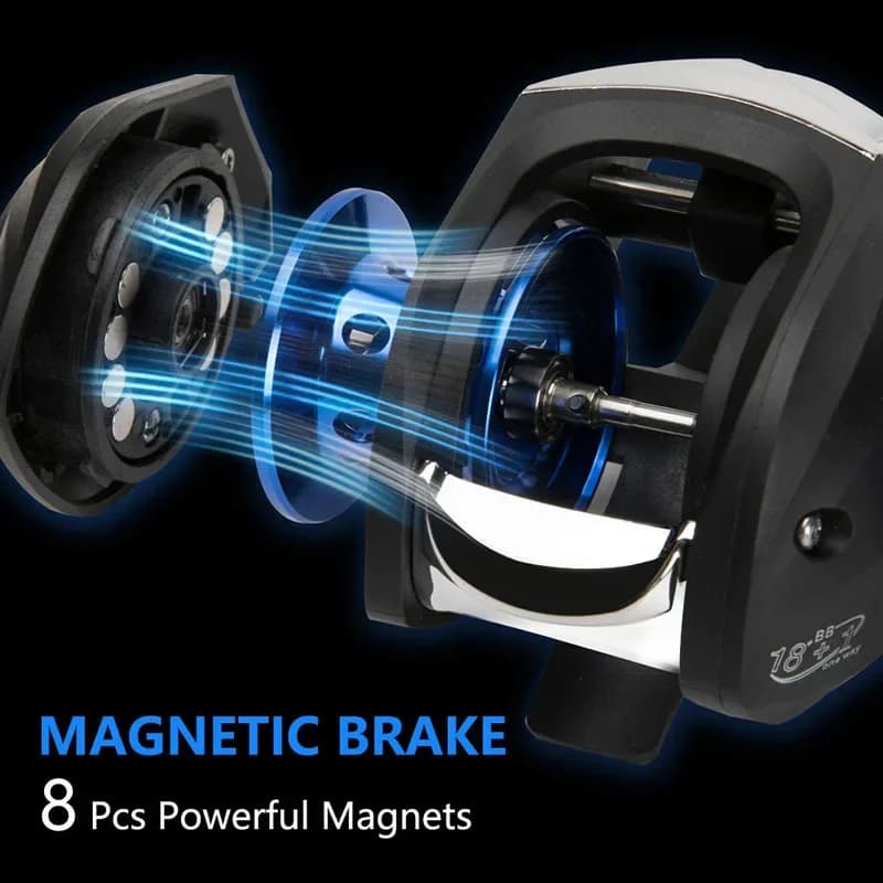 Moulinet de pêche à lancer GLS 2026, 8 kg de résistance maximale, avec frein magnétique, pour pêche 