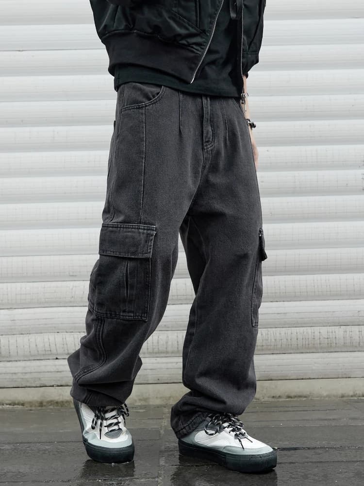 Jean Baggy à Jambes Larges pour Homme, Pantalon Cargo Surdimensionné, Style Hip Hop, Harajuku, Corée