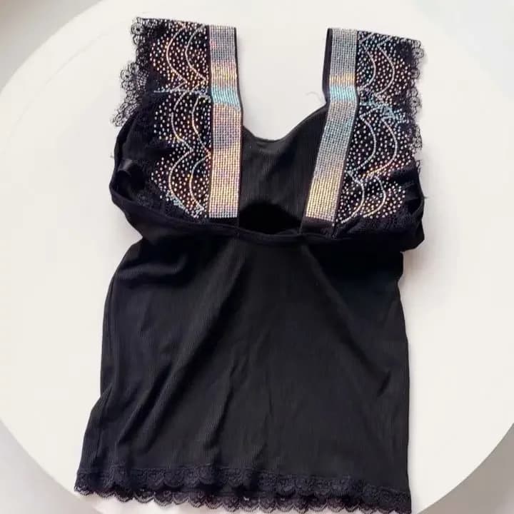 Débardeur rembourré sans manches pour femme, bling-bling, pierres précieuses, bling-bling, top sexy