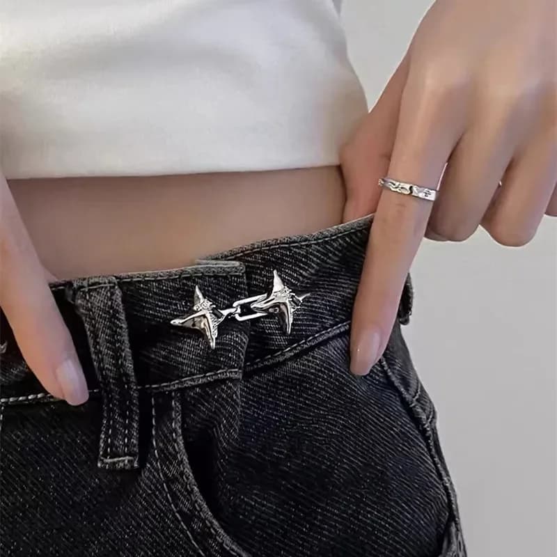 Outil de serrage de la taille en étoile à quatre branches de tempérament, boucle de taille fixe. Bou