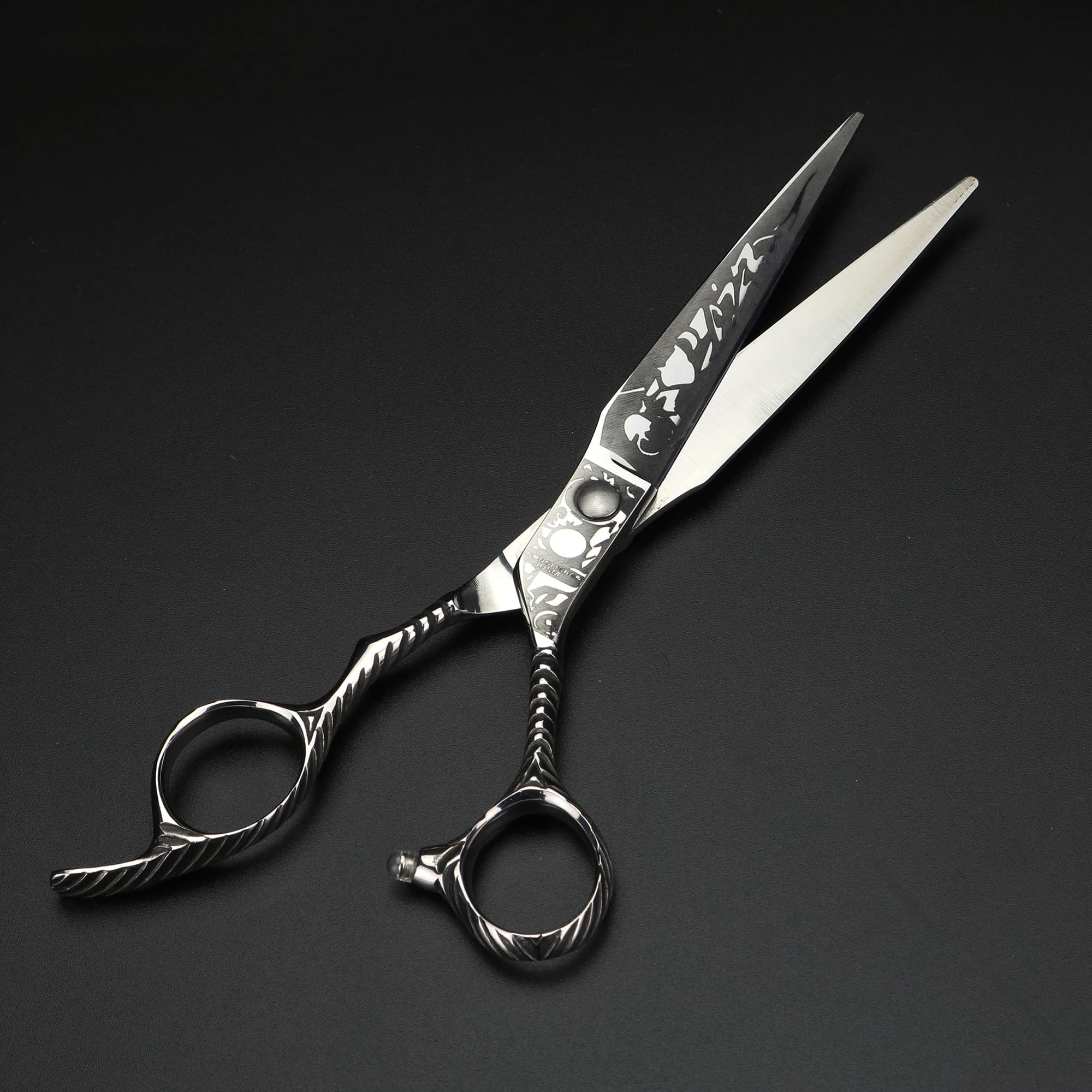 Ciseaux de tatouage de cheveux de 7 pouces, ciseaux de coupe japonais 440C, ciseaux professionnels d