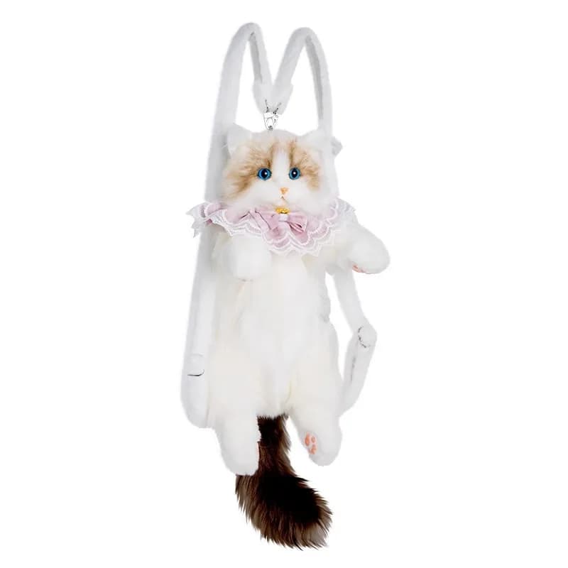 Sac à dos chat en peluche pour garçons filles enfants cartable mignon dessin animé sacs d'école mate