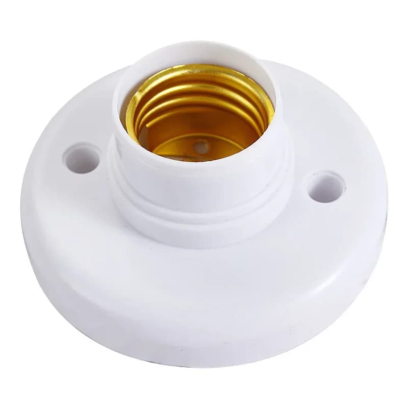 Douille E27 à bouchon à vis pour lampe de plafond blanche, Base de fixation d'ampoule, support d'amp
