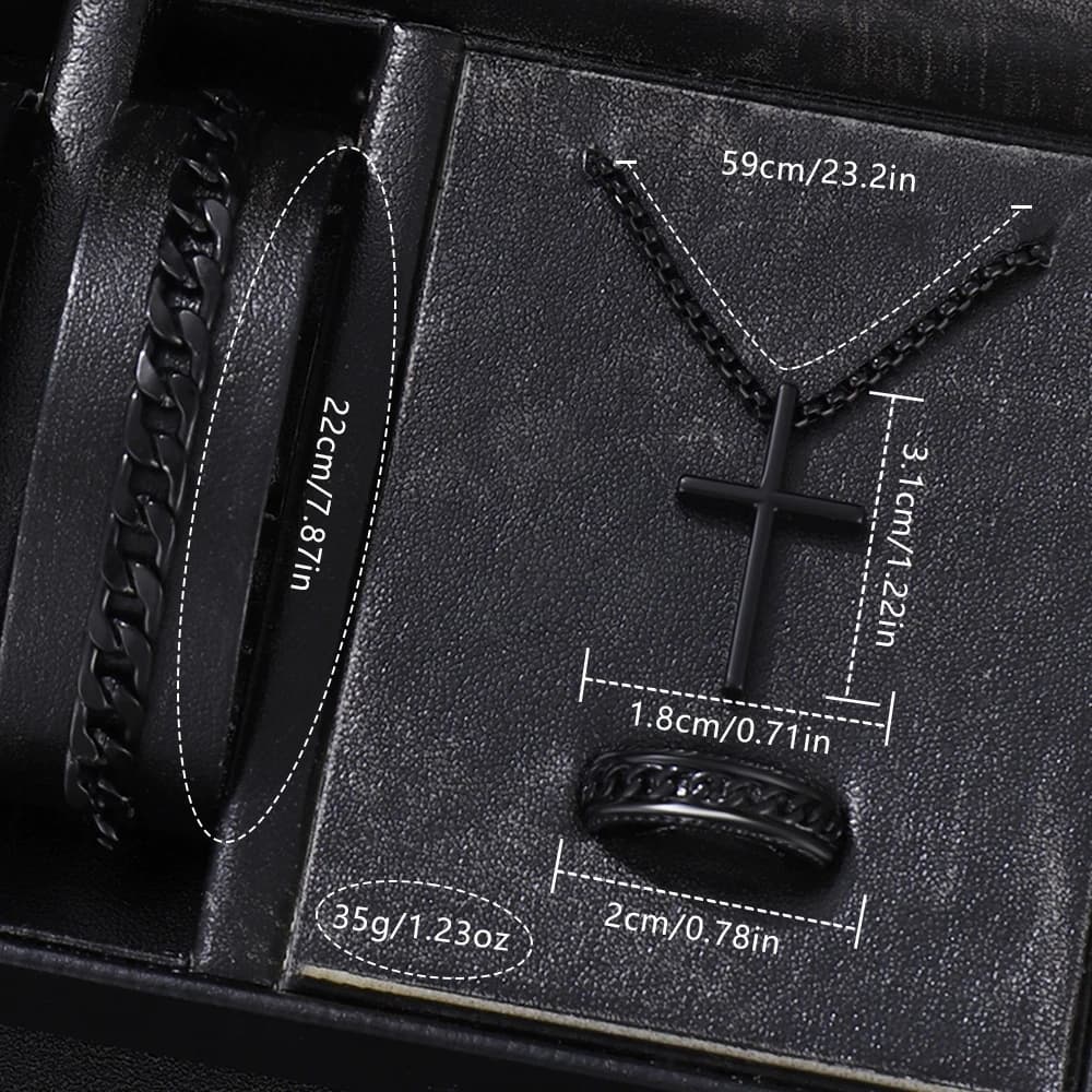 4 pièces coffret cadeau pour hommes d'affaires ensemble de montre tendance de la mode montre à quart