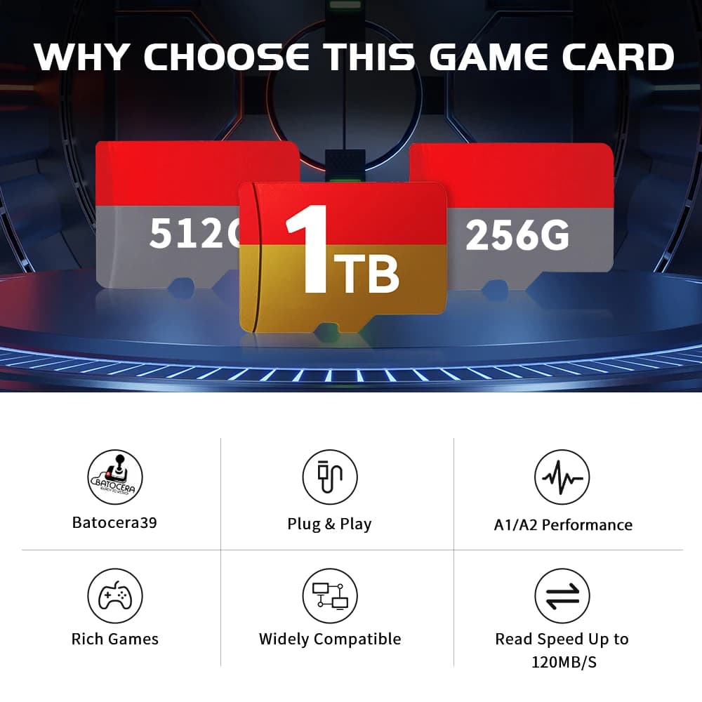 Carte de jeu Batocera 39 OS TF, 1 to, pour Steam Deck/Windows PC/MAC/Console de jeu portable avec pl