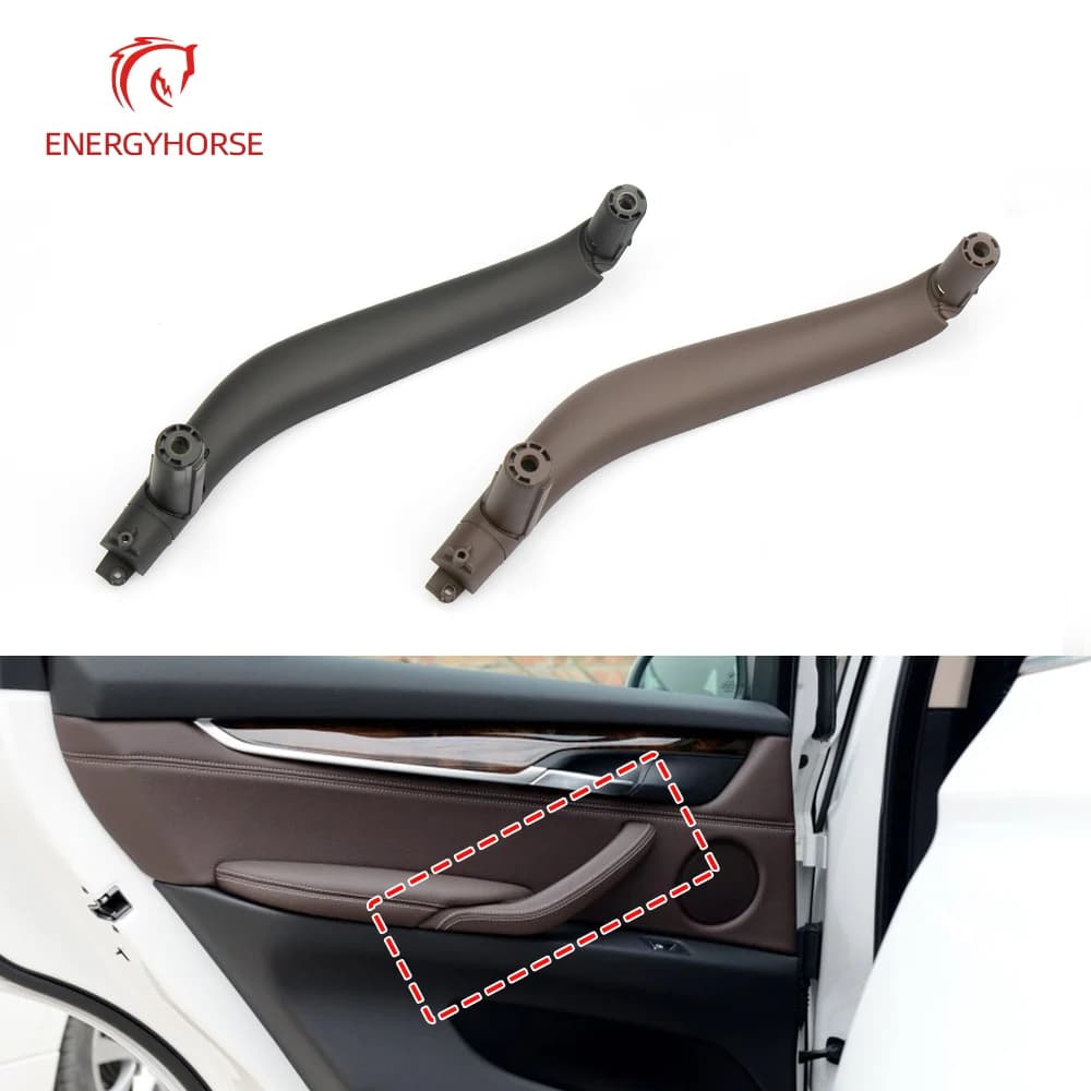 Garniture de poignée de porte intérieure de voiture, poignée de panneau d'appui de nervure pour BMW 
