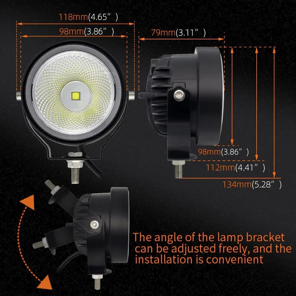 NLpearl 2 pièces 12V 24V Led lampe de travail tout-terrain 4 pouces projecteurs ronds antibrouillard