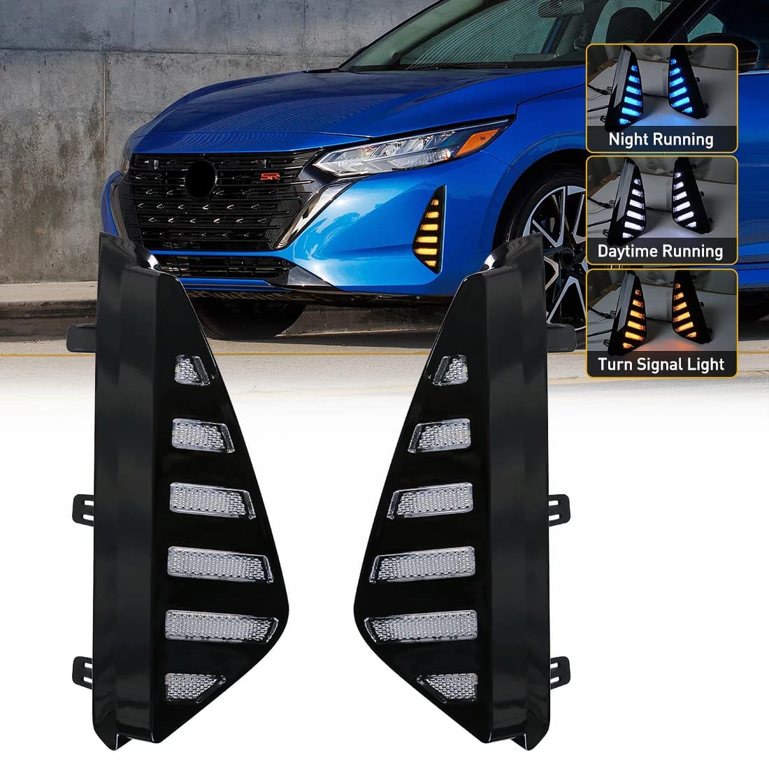 Pour Nissan Sentra Sylphy 2023 2024 feux diurnes LED DRL clignotant antibrouillard feux diurnes 3 co