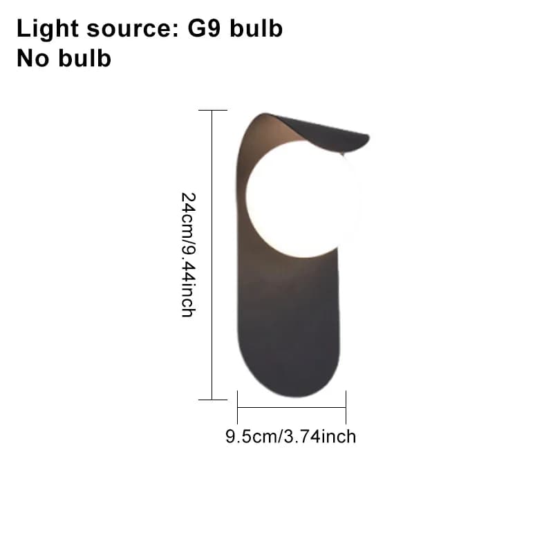 Lampe de courtoisie blanche et noire, applique murale boule acrylique avec abat-jour sphérique, lamp