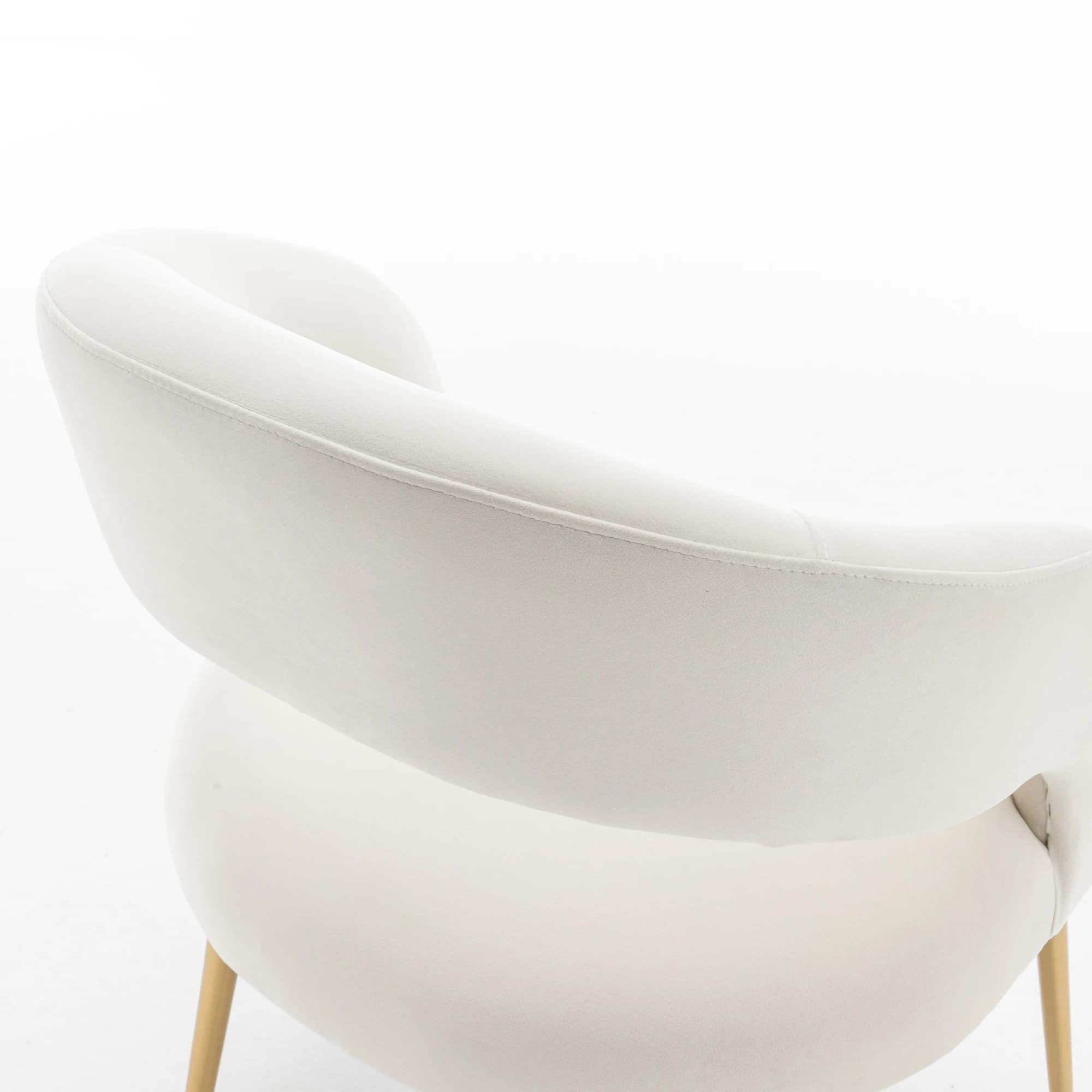 SEYNAR-Ensemble de 2 chaises de salle à manger modernes en velours à dossier ouvert du milieu du siè