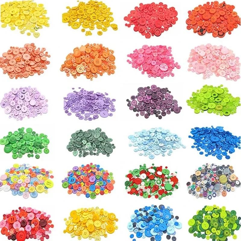 Boutons en résine mélangée colorés, 100 pièces, fournitures de couture faites à la main pour la mais