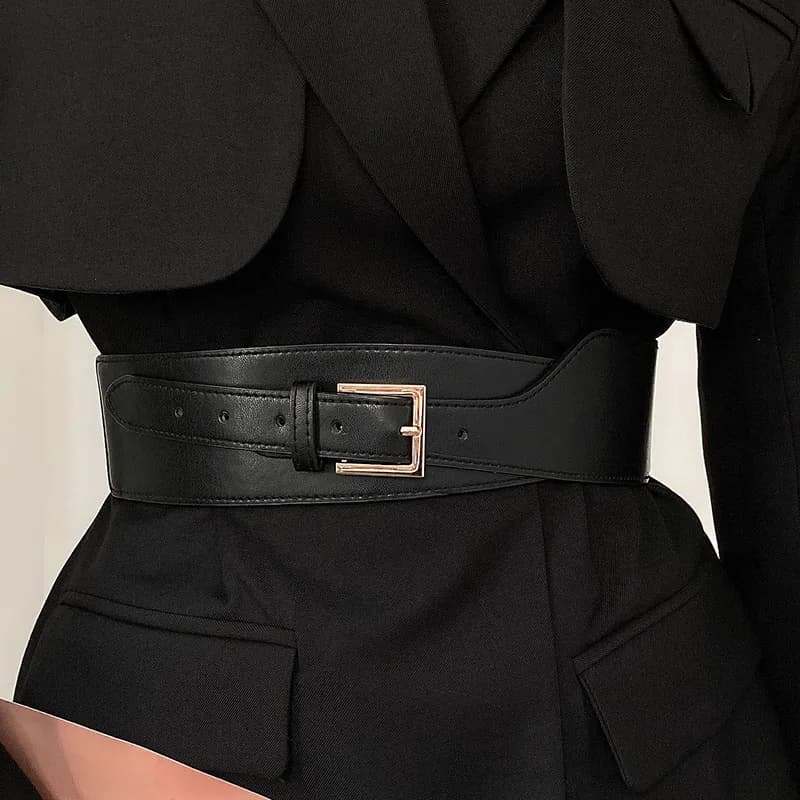 1 pièces ceinture femmes Ins vent polyvalent Version coréenne robe noire taille large Cincher femmes