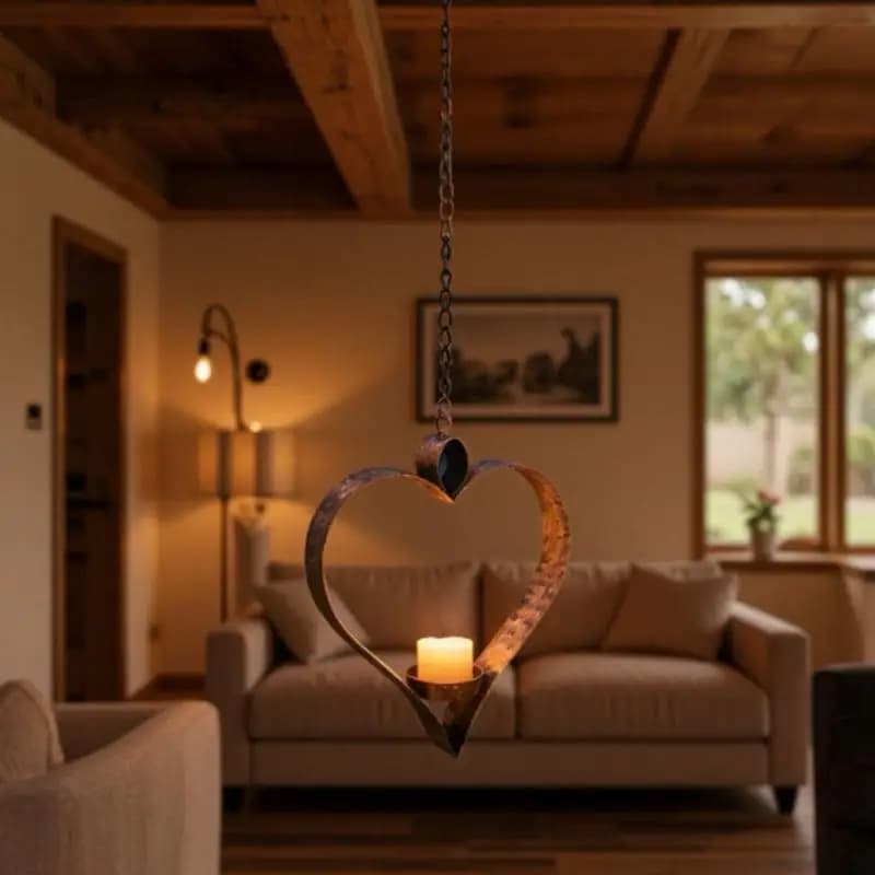 Bougeoirs décoratifs en forme cœur, bougeoirs suspendus, bougeoirs pour décorations d'arbre jardin d