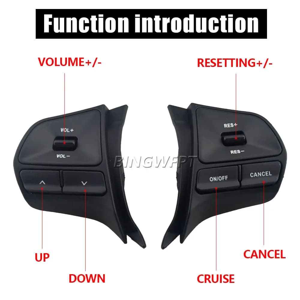 Interrupteur de voiture pour Kia Rio 2012 – 2016, Volume Mude Song, clé de croisière, bouton de comm